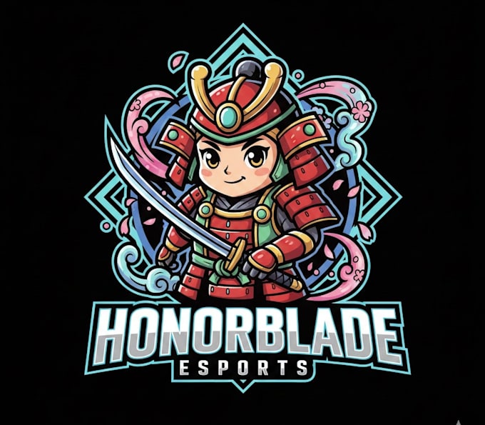 do a modern samurai mascot logo