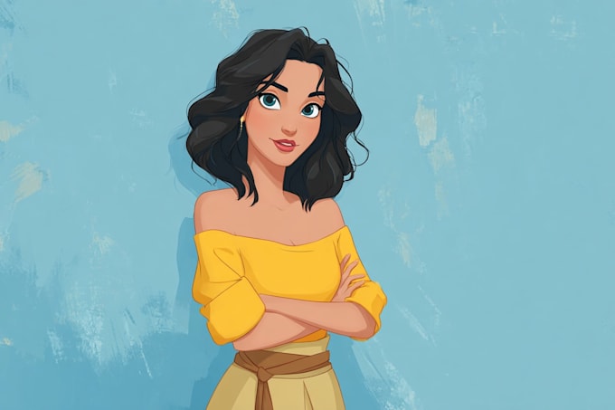 do whimsical disney style cartoon portrait