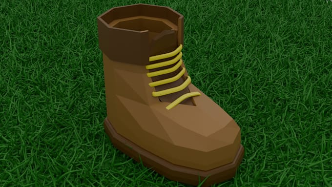 model any low poly 3d shoes