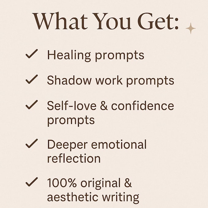Create aesthetic journal prompts for healing and self growth by ...