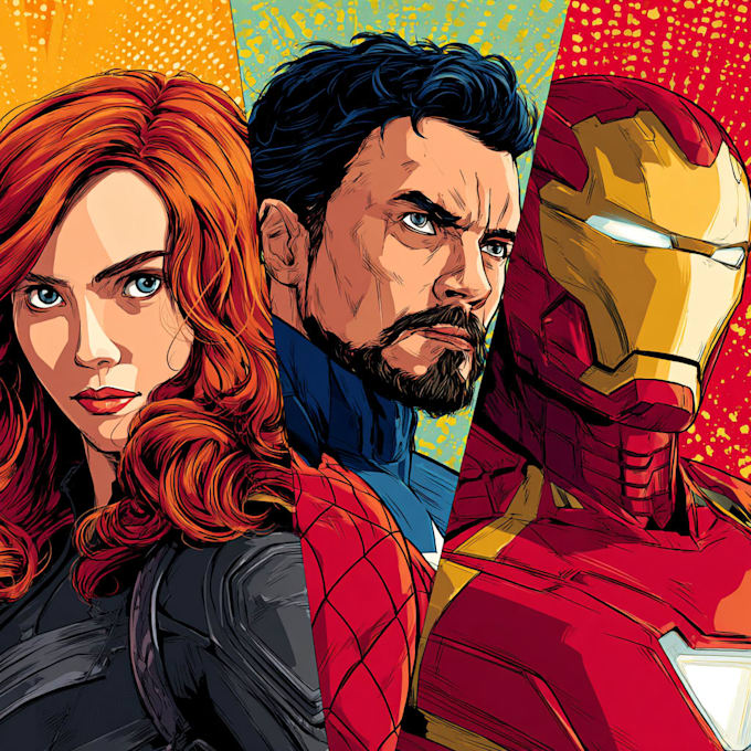 draw a marvel style comic book and superhero