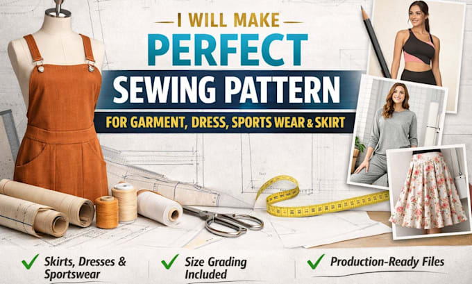 create custom sewing pattern with cad grading and pdf for your garment