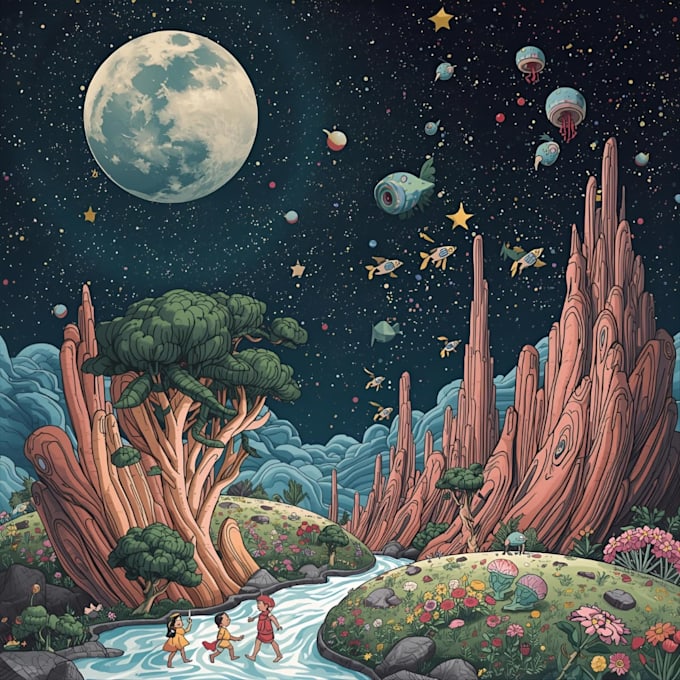 create illustrations in surreal style