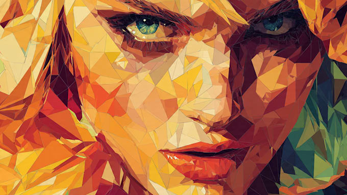 draw low poly or pop art illustration