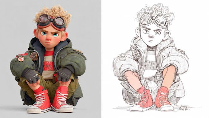 draw a cartoon illustration