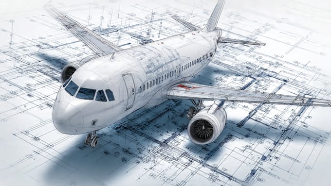 draw aircraft, airplane, helicopter into a vector cartoon