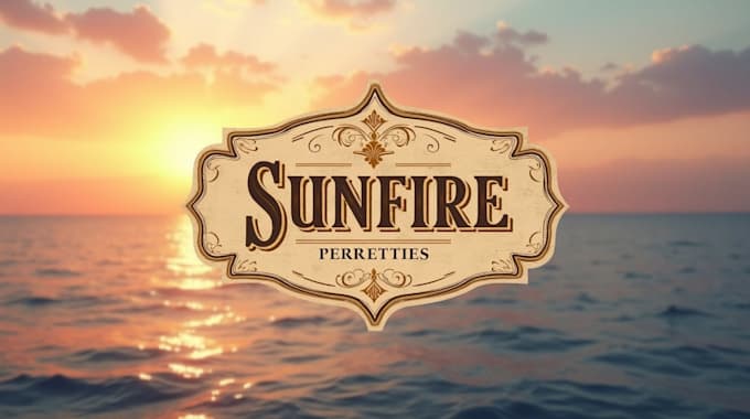design outstanding sunset pine forest landscape  logo