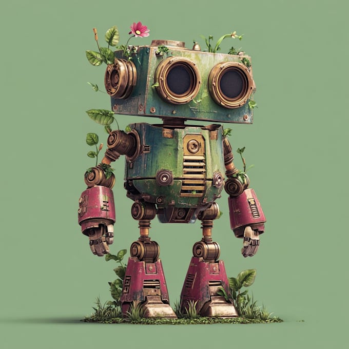 create high quality sci fi robot character illustrations