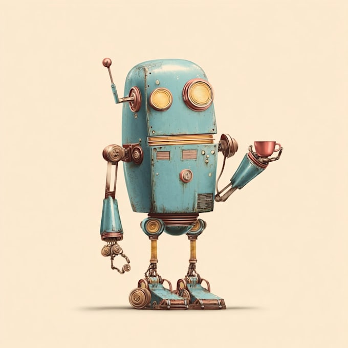 create amazing sci fi robot character art and illustrations