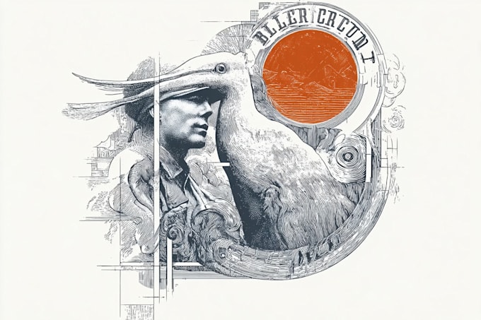 draw artwork with vintage illustration style