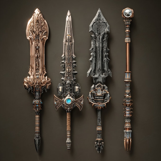 create concepts for sci fi and fantasy weapons