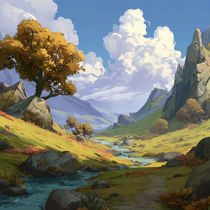 design an environment concept art or illustration