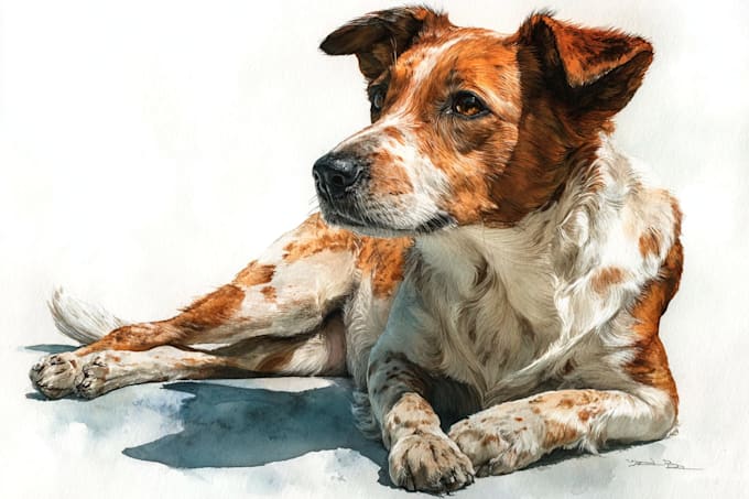 draw a realistic pet portrait illustration