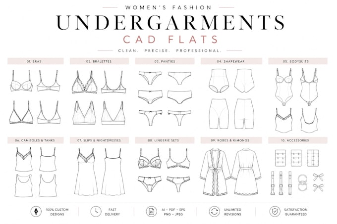 create professional flat sketches for clothing design