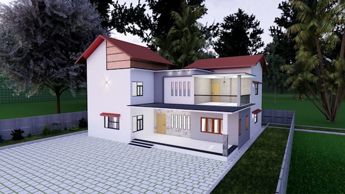 create  house models and exterior renders, using house plans