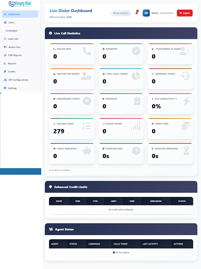 vicidial press 1 dashboard customization