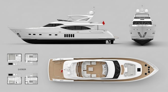 3d boat model, 3d yacht model, warship cad model, catamaran boat, tugboat
