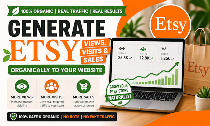 generate etsy views, visits, and sales organically to your website