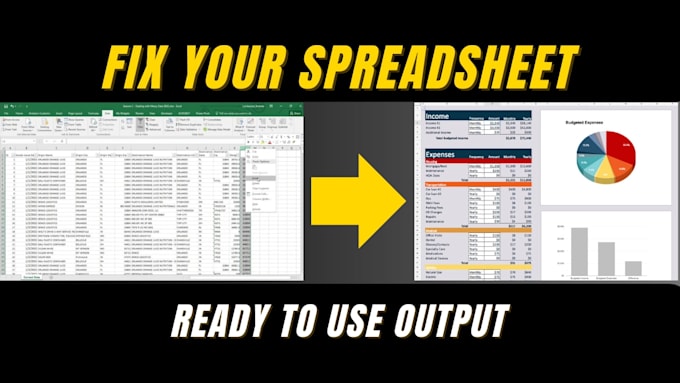 clean and organize messy excel or CSV files