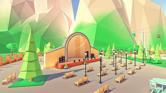 build professional low poly map, roblox map, roblox game asset, roblox map build