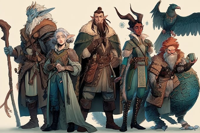 draw your dnd group party illustration