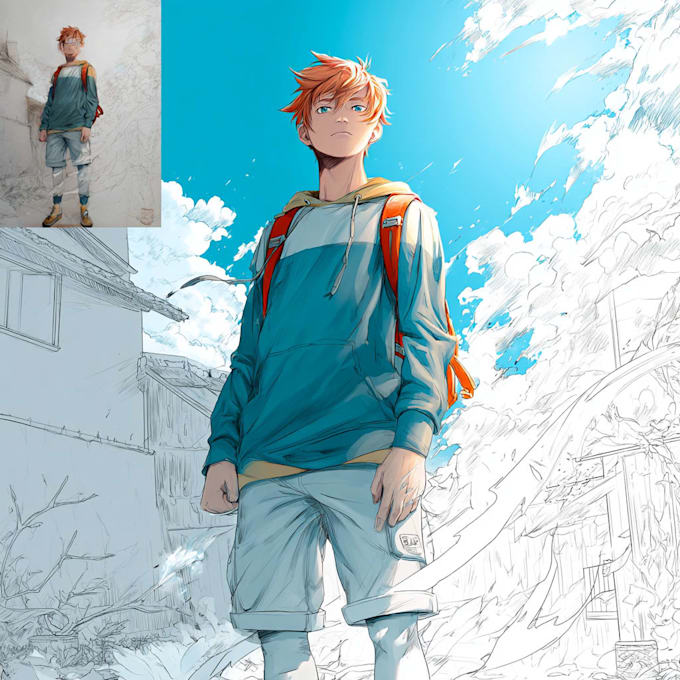 draw characters in anime, manga style
