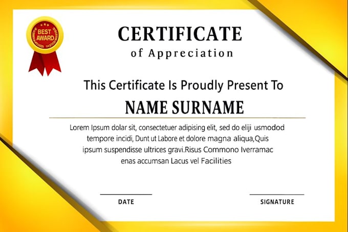 design a professional award certificate that impresses