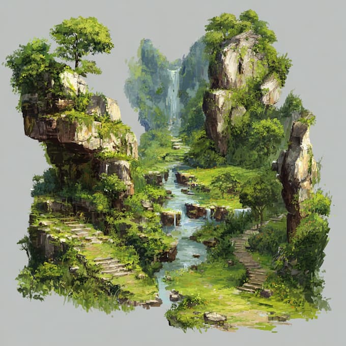 Environment concept art landscape design by Nausearay | Fiverr
