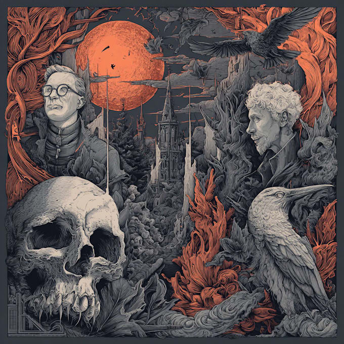 draw detailed illustration dark art