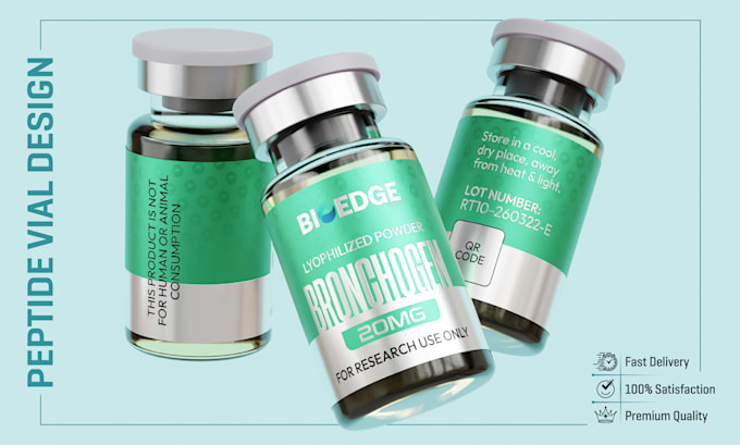 create premium peptide vial and pharmaceutical label design