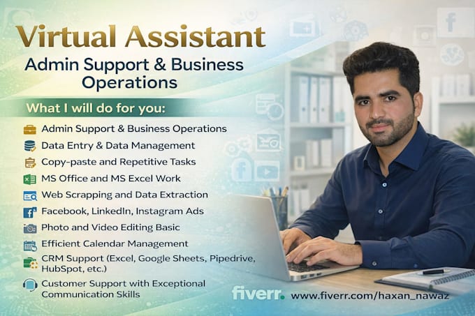 be your virtual assistant for admin support and business operations