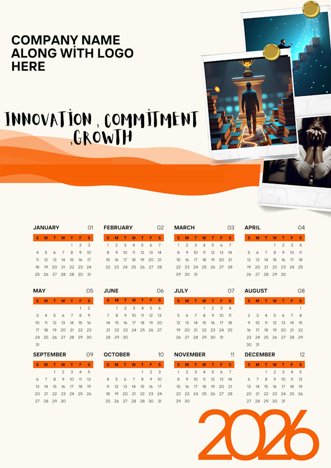 design a creative and printable custom calendar for you