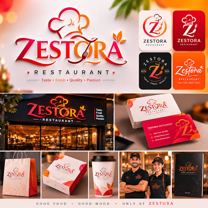 create logo, menu, and complete restaurant branding