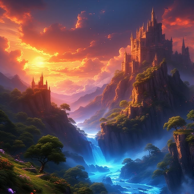 digitally paint fantasy landscape