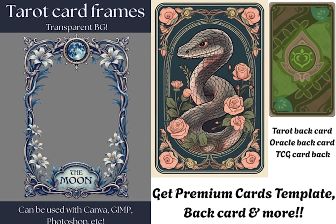design premium tarot oracle deck, tcg cards, box, guidebook or illustration