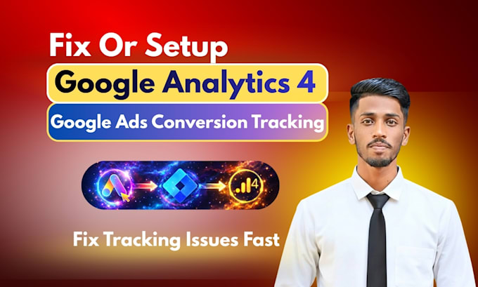 set up or fix google ads conversion tracking,  analytics 4, ga4 ecommerce