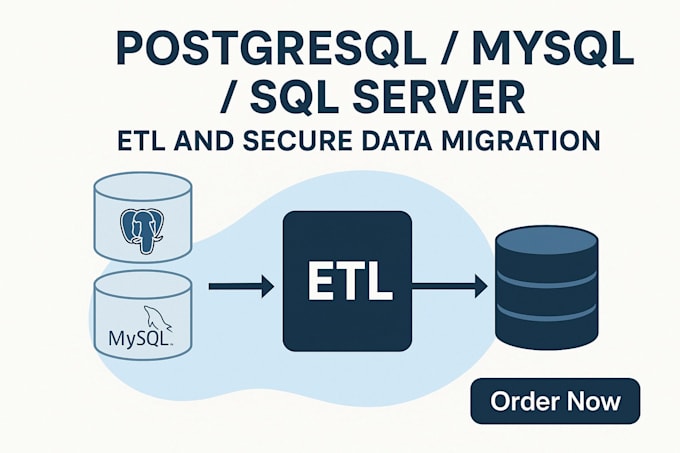 do postgresql, mysql, sql server etl and secure data migration