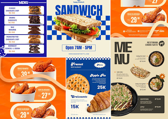 design modern menu restaurant menu digital menu, mockups