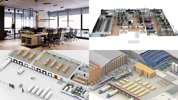 create effective 3d factory design office plant and workshop layout plans