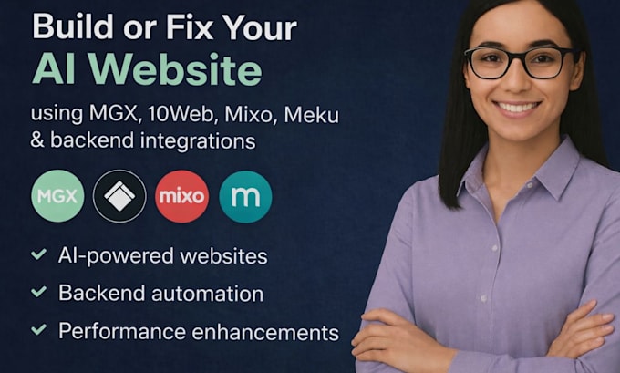 build or fix your ai website using mgx 10web mixo meku backend integration