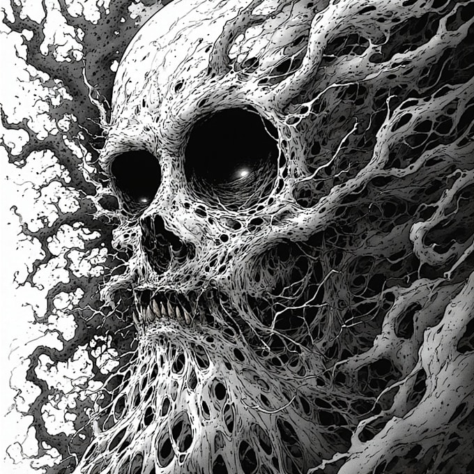 make a dark art illustration, graphic design