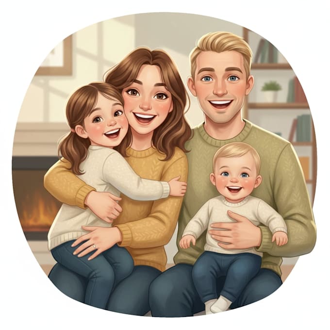 draw family portrait illustration