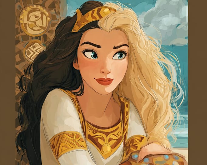 do cute disney cartoon portrait