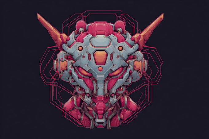 illustrate a elegant typography logo cyberpunk or mecha futuristic