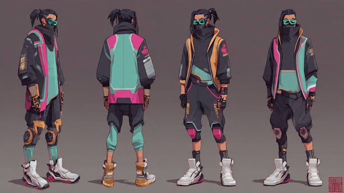 create cyberpunk and retro aesthetic characters