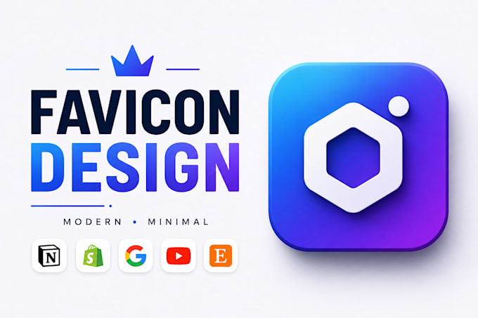 design modern favicon, website icon and app icon