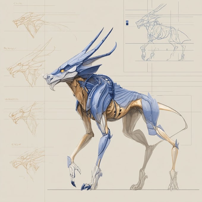 create unique creature monster design and character design