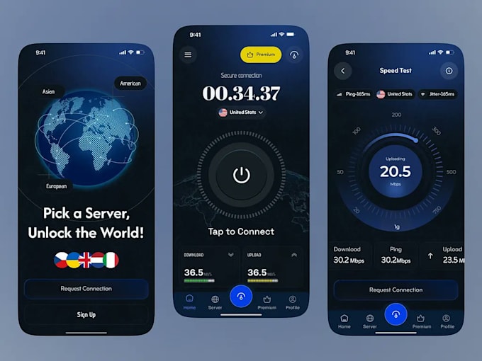 create a secure VPN app for ios, android, windows and macos with approvals