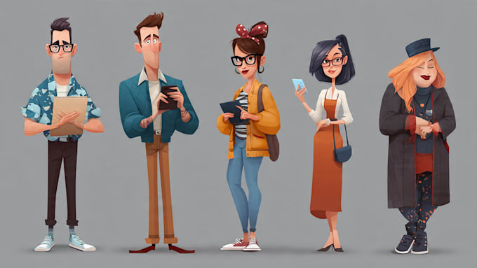design professional 2d characters