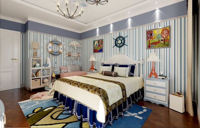 redesign modern kids playroom, safe and fun 3d interior visualization rendering